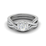 Load image into Gallery viewer, 0.30cts Solitaire Halo Diamond Twister Shank Platinum Ring JL PT RH RD 301   Jewelove.US
