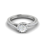 Load image into Gallery viewer, 0.50 cts Solitaire Platinum Halo Diamond Shank Ring JL PT PR RD 176   Jewelove.US
