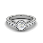 Load image into Gallery viewer, 0.50 cts Solitaire Halo Diamond Split Shank Platinum Ring JL PT RH RD 206   Jewelove.US
