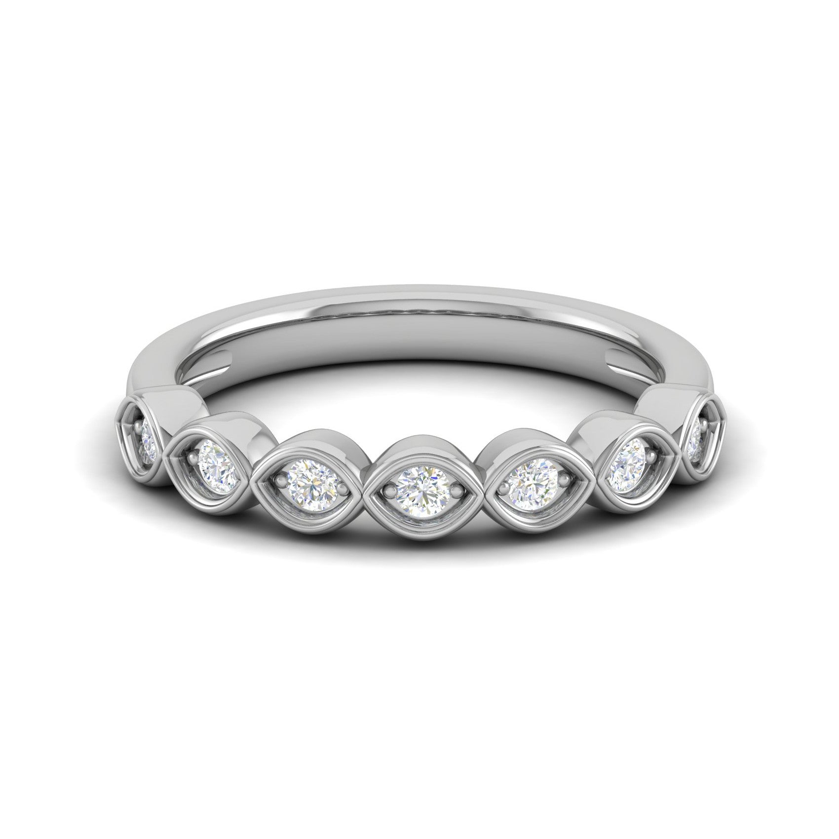 Half Eternity Diamond Platinum Ring for Women JL PT WB RD 153  VVS-GH Jewelove