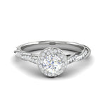 Load image into Gallery viewer, Designer 0.50 cts Solitaire Halo Diamond with Shank Platinum Ring JL PT RH RD 277   Jewelove.US
