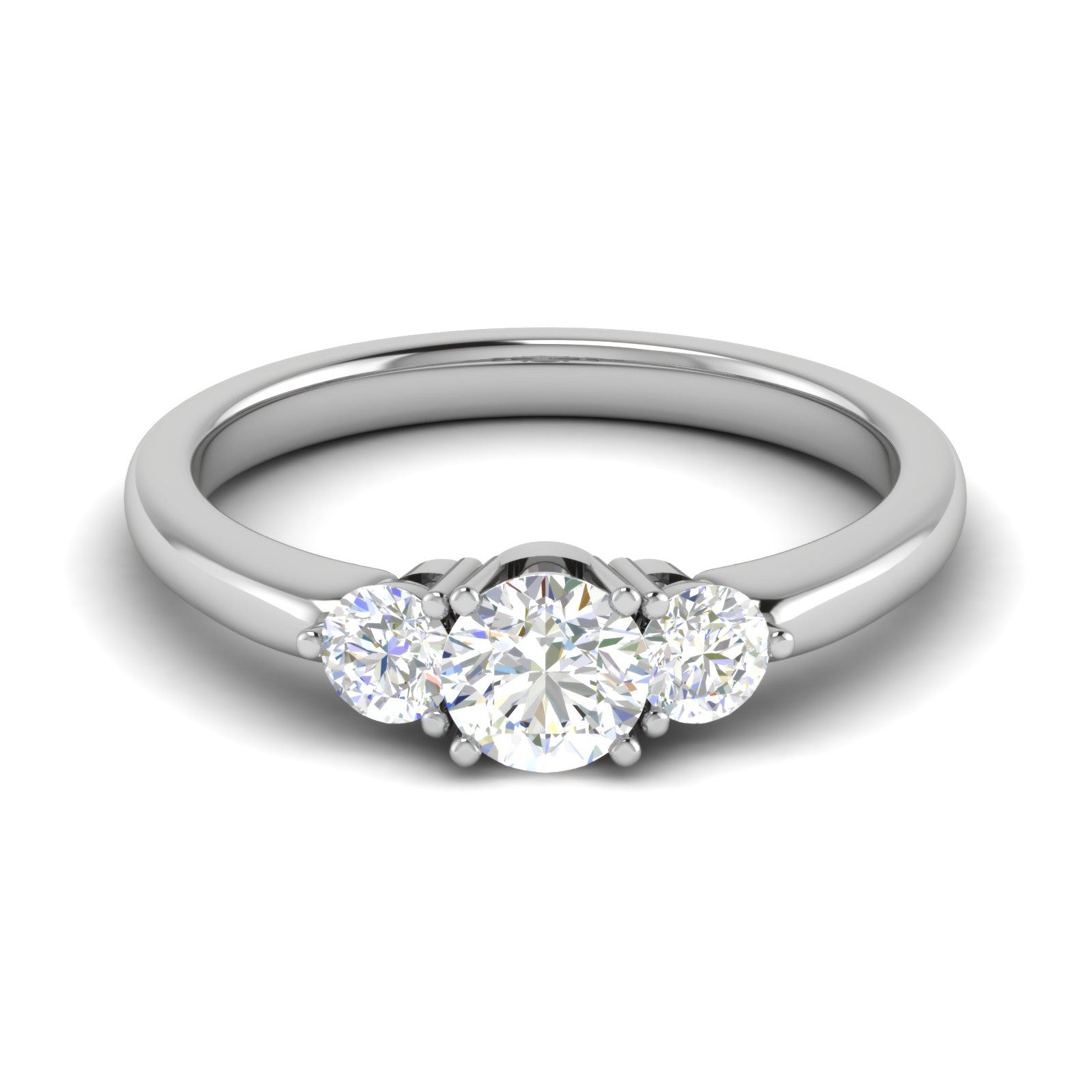 0.50 cts. Solitaire Three Stone Platinum Diamond Engagement Ring JL PT R3 RD 161   Jewelove.US