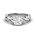 Load image into Gallery viewer, 0.50 cts Solitaire  Halo Diamond Shank Platinum Ring JL PT RH RD 175   Jewelove.US
