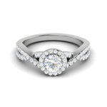 Load image into Gallery viewer, 0.50 cts Solitaire Halo Diamond with Twisted Shank Platinum Ring JL PT RH RD 278   Jewelove.US
