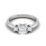 Load image into Gallery viewer, 0.50cts. Princess Cut Solitaire Diamond Platinum Ring JL PT R3 PR 110   Jewelove.US
