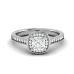 Load image into Gallery viewer, 0.50 cts Solitaire Square Halo Diamond Shank Platinum Ring JL PT RH RD 170   Jewelove.US
