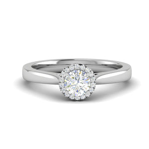 0.50 cts Solitaire Halo Diamond Platinum Ring JL PT RH RD 239   Jewelove.US