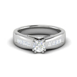 Load image into Gallery viewer, 0.50 cts Solitaire with Princess Cut Diamonds Shank Platinum Ring JL PT RC RD 275   Jewelove.US
