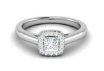 Load image into Gallery viewer, 0.50 cts Princess Cut Solitaire Single Halo Diamond Platinum Ring JL PT RH PR 290   Jewelove.US
