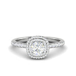 Load image into Gallery viewer, 0.50 cts Solitaire Double Halo Diamond Shank Platinum Ring JL PT RH RD 230   Jewelove.US
