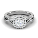 Load image into Gallery viewer, 0.50 cts Solitaire Double Halo Diamond Twisted Shank Platinum Ring JL PT RP RD 204   Jewelove.US
