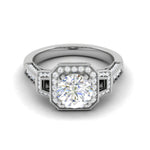 Load image into Gallery viewer, Designer 0.50cts Solitaire Halo Diamond Split Shank Platinum Ring JL PT EN7160-1WG   Jewelove.US
