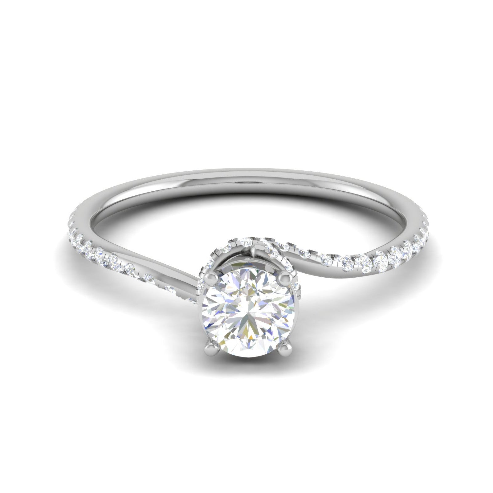 0.30 cts Solitaire Designer Halo Diamond Shank Platinum Ring JL PT RP RD 179   Jewelove.US