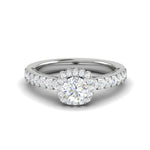 Load image into Gallery viewer, 0.50 cts Solitaire Single Halo Diamond Shank Platinum Ring JL PT RH RD 191   Jewelove.US
