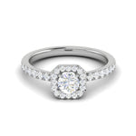 Load image into Gallery viewer, 0.50 cts Square Halo Solitaire Diamond Shank Platinum Ring JL PT RH RD 198   Jewelove.US
