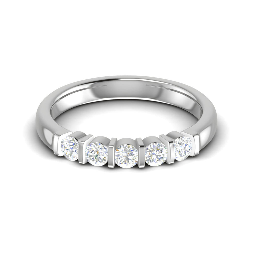 10 Pointer Half Eternity Diamond Platinum Ring for Women JL PT WB RD 145  VVS-GH Jewelove