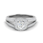 Load image into Gallery viewer, 0.50 cts Solitaire Square Double Halo Diamond Split Shank Platinum Ring JL PT RH RD 194   Jewelove.US
