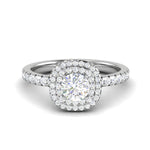 Load image into Gallery viewer, 0.50 cts. Solitaire Double Halo Diamond Shank Platinum Ring JL PT RH RD 229   Jewelove.US
