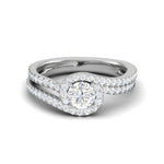 Load image into Gallery viewer, 0.50cts Solitaire Halo Diamond Split Shank Platinum Ring JL PT TR1639M   Jewelove.US
