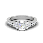 Load image into Gallery viewer, 0.30cts. Princess Cut Diamond Shank Platinum Solitaire Engagement Ring JL PT DR7962M   Jewelove.US
