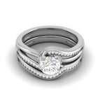 Load image into Gallery viewer, 0.50 cts Solitaire Diamond Twisted Shank Platinum Ring JL PT MHD287   Jewelove.US
