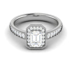 Load image into Gallery viewer, 0.70 cts Emerald Cut Diamonds Halo Diamond Shank Platinum Ring JL PT RH EM 159   Jewelove.US
