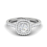 Load image into Gallery viewer, 0.50 cts Solitaire Double Halo Diamond Shank Platinum Ring JL PT RH RD 251   Jewelove.US
