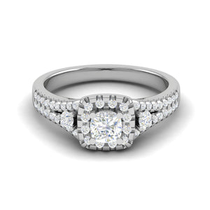 0.30 cts. Cushion Solitaire Halo Split Shank Platinum Engagement Ring JL PT JRW1543MM   Jewelove.US