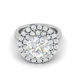 Load image into Gallery viewer, 0.50 cts Solitaire Double Halo Diamond Platinum Ring JL PT REHS1487   Jewelove.US
