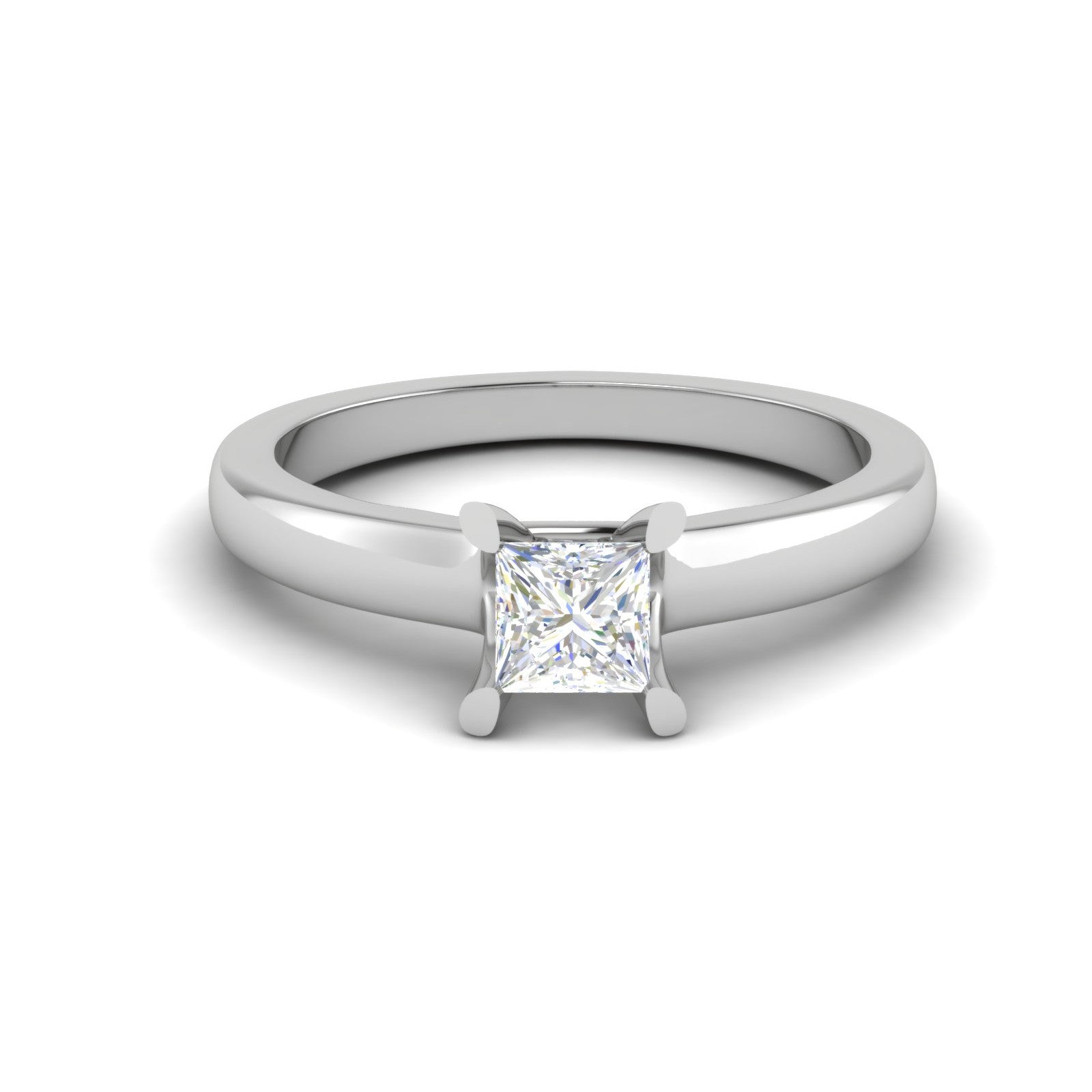 0.50 cts Princess Cut Solitaire Platinum Ring JL PT RS PR 189   Jewelove.US