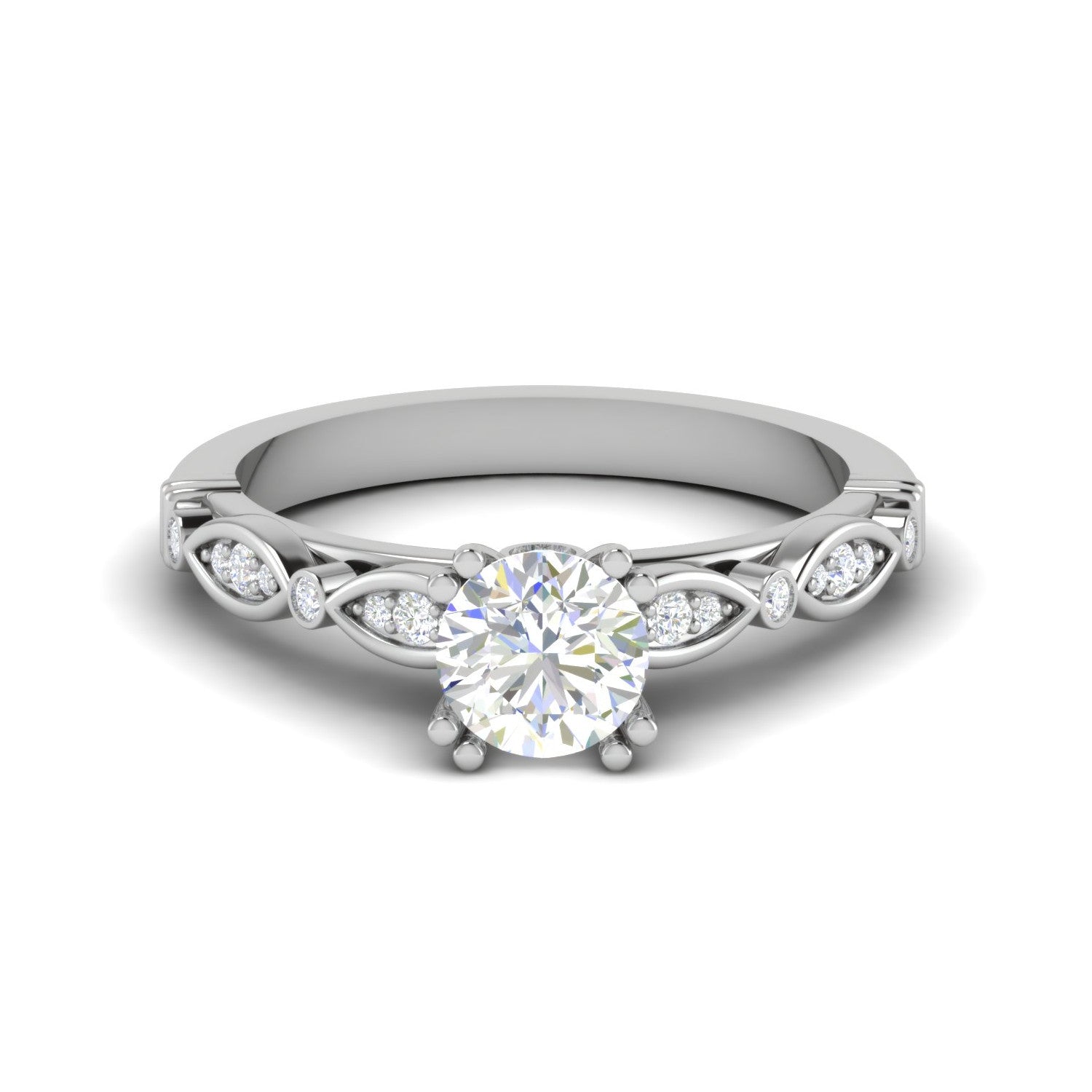 Designer 0.30 cts Solitaire Shank Diamond Platinum Ring for Women JL PT RV RD 120   Jewelove