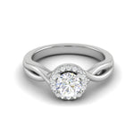 Load image into Gallery viewer, 0.50 cts Solitaire Halo Diamond Shank Platinum Ring JL PT JRW2596MM   Jewelove.US
