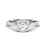 Load image into Gallery viewer, 0.50 cts Solitaire Double Halo Diamond Split Shank Platinum Ring JL PT RH RD 253   Jewelove.US
