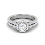 Load image into Gallery viewer, 0.50cts Solitaire Halo Diamond Split Shank Platinum Ring JL PT WB5565E   Jewelove.US
