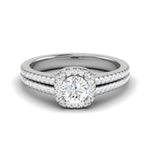 Load image into Gallery viewer, 0.50 cts Solitaire Halo Diamond Split Shank Platinum Ring JL PT RH RD 296   Jewelove.US
