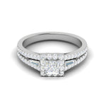 Load image into Gallery viewer, 0.50 cts. Princess Cut Solitaire Halo Split Shank Platinum Engagement Ring JL PT JRW084608   Jewelove.US
