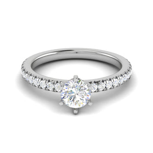 0.50 cts Solitaire Diamond Shank Platinum Ring JL PT RC RD 252   Jewelove.US