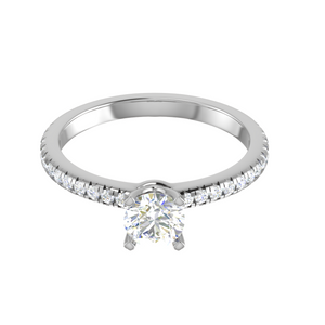 0.50 cts Solitaire Diamond Shank Platinum Ring JL RC RD 259   Jewelove.US