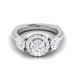 Load image into Gallery viewer, 0.50cts Solitaire Platinum Halo Diamond Shank Ring JL PT REHS1603   Jewelove.US
