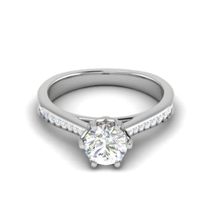 0.30 cts. Solitaire Platinum Diamond Shank Engagement Ring JL PT RV RD 108   Jewelove