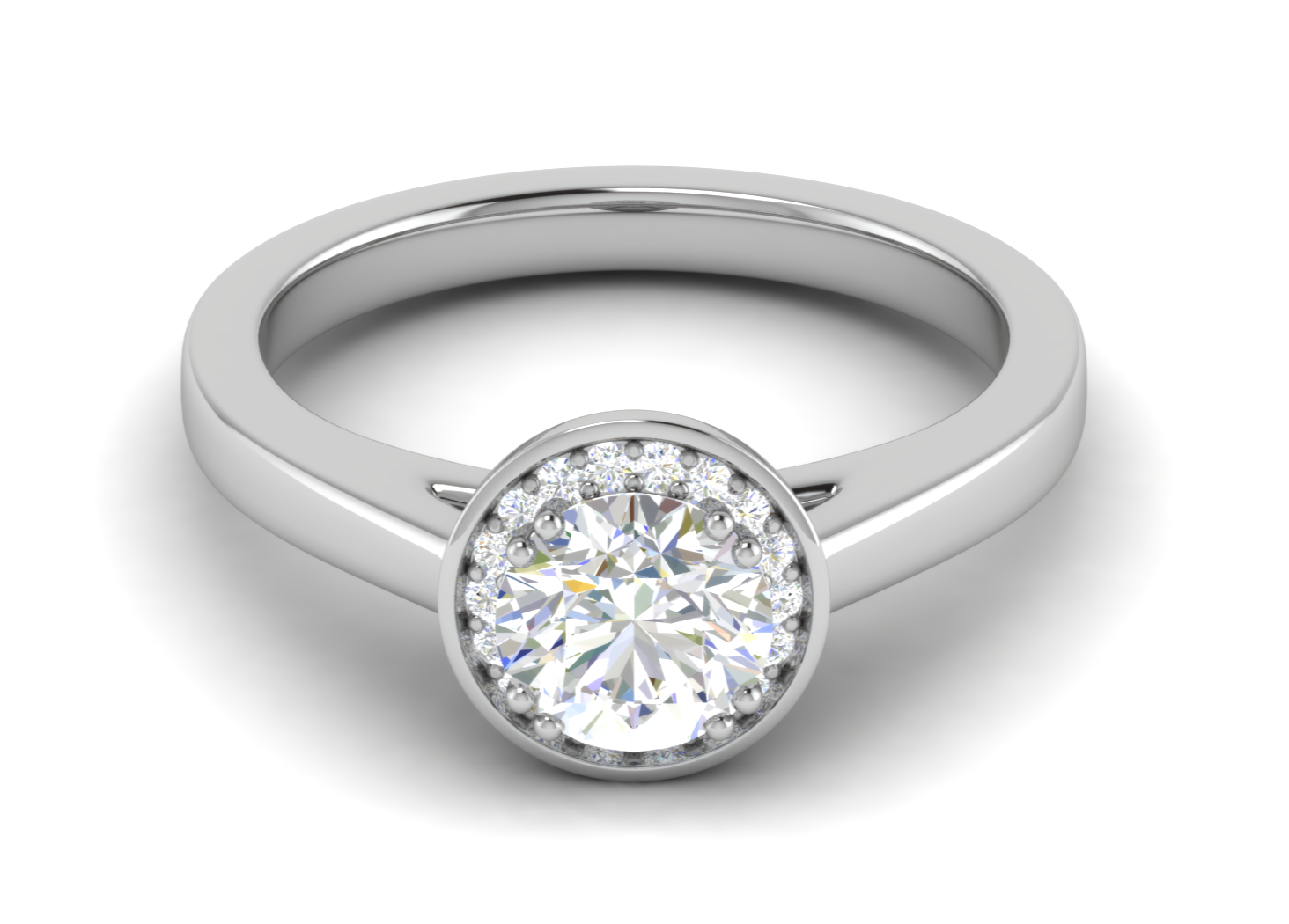 0.70 cts Solitaire Single Halo Platinum Ring JL PT RH RD 106   Jewelove.US