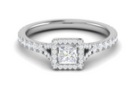 Load image into Gallery viewer, 0.50 cts Princess Cut Solitaire Square Halo Shank Platinum Ring JL PT RH PR 195   Jewelove.US
