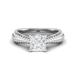 Load image into Gallery viewer, 0.50 cts. Princess Cut Diamond Shank Platinum Solitaire Engagement Ring JL PT RP PR 107   Jewelove.US
