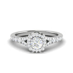 Load image into Gallery viewer, 0.50 cts Solitaire Halo Diamond Shank Platinum Ring JL PT RH RD 234   Jewelove.US
