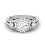 Load image into Gallery viewer, 0.50 cts. Solitaire Double Halo Diamond Split Shank Platinum Ring JL PT RP CU 191   Jewelove.US
