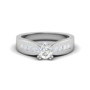 0.50 cts Pointer Solitaire Platinum Ring with Princess Cut Diamonds JL PT RC RD 275   Jewelove.US