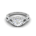 Load image into Gallery viewer, 0.50cts Solitaire Halo Diamond Twisted Shank Platinum Ring JL PT EN7465WG   Jewelove.US
