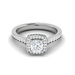 Load image into Gallery viewer, 0.30cts. Cushion Solitaire Double Halo Diamond Shank Platinum Ring JL PT RH CU 168   Jewelove.US
