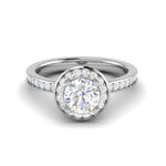 Load image into Gallery viewer, 0.70 cts Solitaire Halo Diamond Shank Platinum Ring JL PT RH RD 148   Jewelove.US
