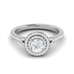 Load image into Gallery viewer, 0.50 cts Solitaire Double Halo Diamond Shank Platinum Ring JL PT RH RD 271   Jewelove.US
